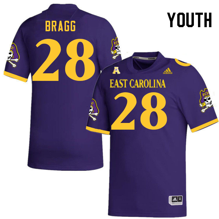 Youth #28 Khaheim Bragg ECU Pirates 2023 College Football Jerseys Stitched-Purple - Click Image to Close